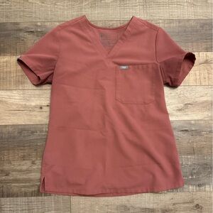 Figs Women's Scrub Top in Rust
